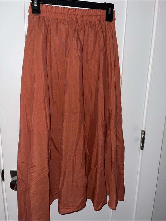 Dresses & Skirts - Women's Rust Orange Maxi Skirt - Elastic Waist
